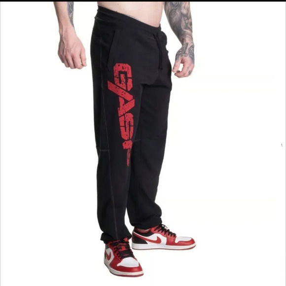 Gasp Vintage Sweatpants, Black/Red - Picture 1 of 8